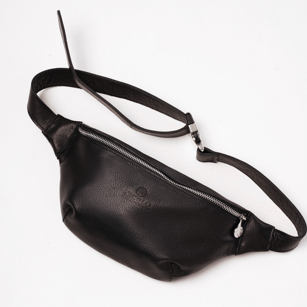 Nicolo Natural Leather Bag Black BAG6BL