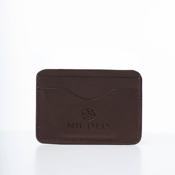 Nicolo Cardholder Natural Leather Brown SC1HHBR